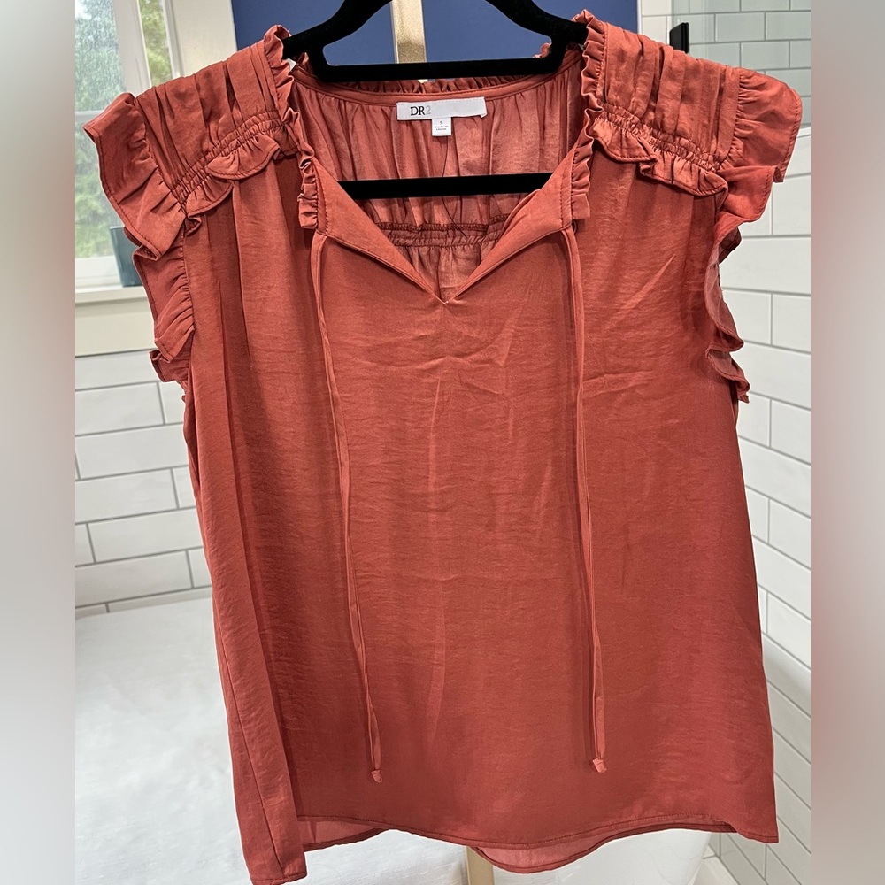 DR2 Women's Ruffled Rust Blouse